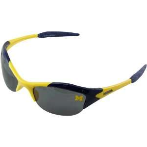  Wolverines Navy Blue Maize Half Frame Sunglasses