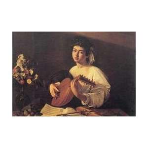  Musician Playing Lute 12x18 Giclee on canvas