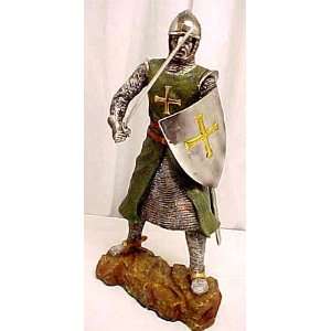  Medievel Crusader In Battle Armor Statue Sculpture