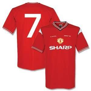 1985 Man Utd Home FA Cup Final Retro Shirt + 7 (Number Only   Robson 
