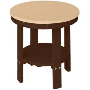  Round End Table   22 in high   Weatherwood on Chocolate 