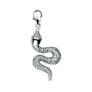  Snake, 14K Yellow Gold Diamond Charm: Jewelry
