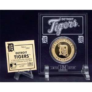  Detroit Tigers 24Kt Gold Coin In Archival Etched Acrylic 