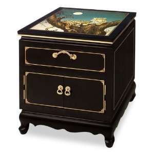  Asian Style Lamp Table   Tiger Design Top