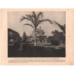  1898 Print Mrs C R Bishop Residence Honolulu School 