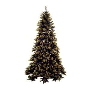  6.5 Pre Lit Full Black and Gold Artificial Christmas Tree 