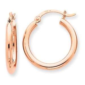  14k Rose Gold 2.5mm Polished Hoop Earrings Jewelry