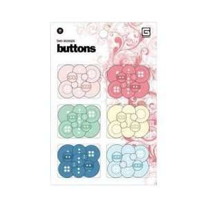  Basic Grey 2 Scoops Buttons, Coordinating Colors, 66 Per 