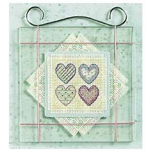   Cherished Hearts Counted Cross Stitch Kit 5x5 Arts, Crafts & Sewing
