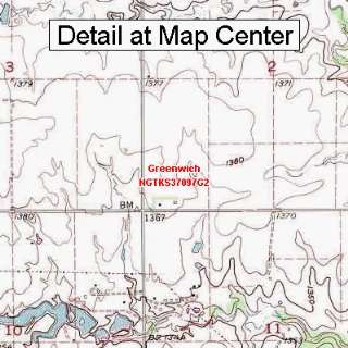   Topographic Quadrangle Map   Greenwich, Kansas (Folded/Waterproof