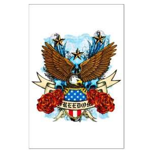  Poster Freedom Eagle Emblem with United States Flag 