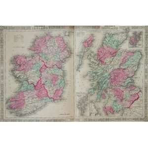  Johnson Map of Ireland and Scotland (1863) Office 