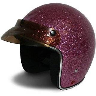 HCI 10 Pink Glitter Open Face Motorcycle / Scooter Helmet with Bubble 