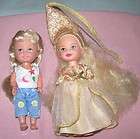 KELLY CLUB PRINCESS & KELLY SIZE (M & C) LOT OF 2 WITH CLOTHES BARBIE 