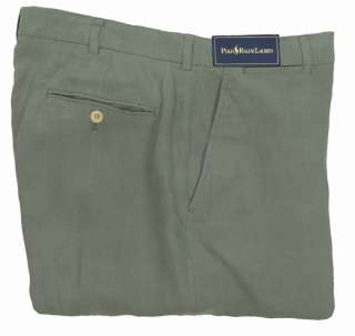 Polo by Ralph Lauren Mens Linen & Silk Pants Flat Front  