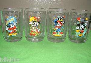 Disney MICKEY McDONALDS 2000 Millenium Set of 4 Glasses  