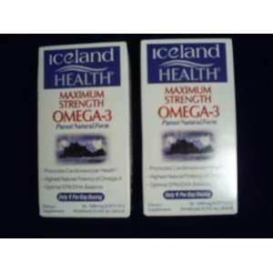  2 Bottles DISCOUNT Iceland Health Maximum Strength Omega 3 