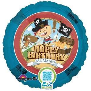   Birthday Me Matey Pirate Foil Balloon Party Supplies Toys & Games