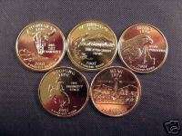 2007 Complete Set Of 24kt. Gold Plated State Quarters  