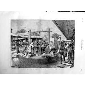  1886 Washing Market Place Mandalay Burma Natives