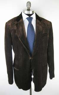 New ARMANI COLLEZIONI Italy Fashion Line A Brown Velour Coat Jacket 