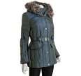 miss sixty blue quilted down belted parka