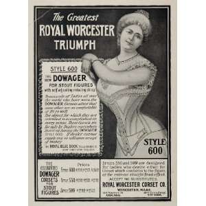1903 Original Ad Royal Worcester Corset Dowager Model   Original Print 