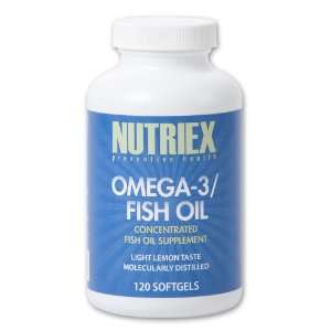  Nutriex Omega 3 Fish Oil Supplement 120 Softgels Health 