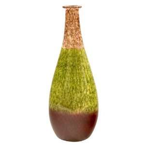  Tall Art Vase with Scaled Red Green and Orange finish By 