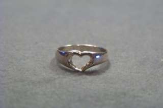 WOW ANTIQUE STERLING SILVER BOLD HEART BAND RING 5  
