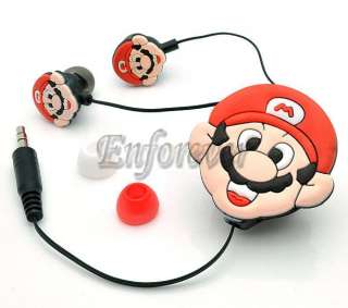 Super Mario Retractable 3.5mm Headset Earphone^HP791  