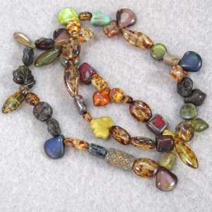 58 Czech Autumn Picasso MIX beads, 10mm but they vary  