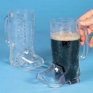  Clear Plastic Cowboy Boot Mug: Kitchen & Dining