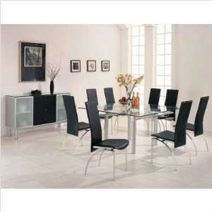 Wildon Home 7641Series Pagosa Dining Set with Pearl Silver Glass 