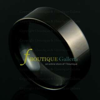 Pacific 8MM TUNGSTEN CARBIDE TUBE RING FLAT BAND BLACK  