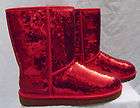 NIB♦ UGG Classic Short Sparkle color Ruby Red Sequin sizes 9