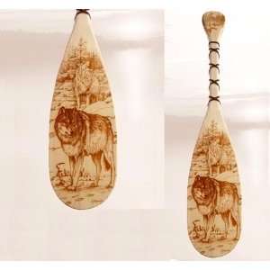  Wolf Wood Canoe Paddle Wall Hanging: Home & Kitchen