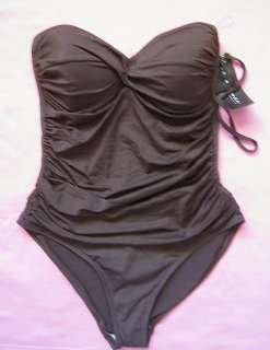   ONE PIECE RUCHED BATHING SUIT SWIMSUIT SWIMWEAR SIZE 10 12 NWT!  