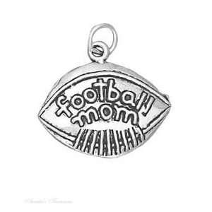    Sterling Silver Football Mom On Football Word Charm Jewelry