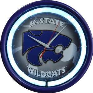  Kansas State Wildcats Plasma Neon Clock: Sports & Outdoors