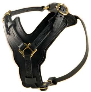 Victory Leather Strong Padded Dog Harness with Handle  