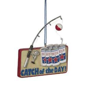  Catch of the Day Beer & Fishing Pole Christmas Ornament 