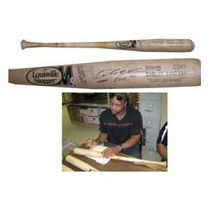  Carlos Santana Autographed Game Used Bat: Sports 