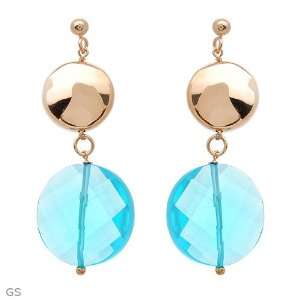  in Italy Stylish Earrings With Simulated gems Made of 14K/925 Gold 