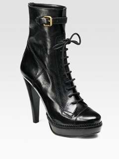  first to write a review chic leather bootie from italy with laces and