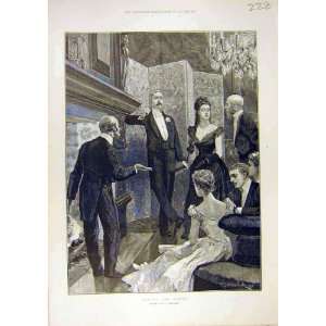 Dinner Guests Woodville Ladies Gentlemen Fine Art 1890:  