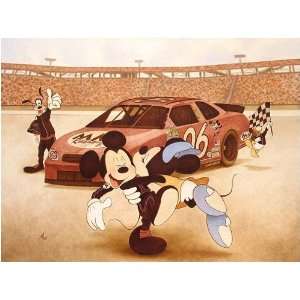  Mickey Mouse The Thrill of Victory Mickey Racer Giclee 