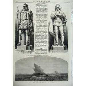   1867 Statue King James Charles Arab Dhow Penguin Aden