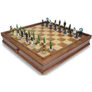  Marine & Navy Theme Chess Set with Walnut Case Toys 