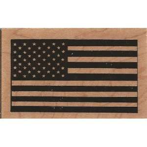   American Flag Wood Mounted Rubber Stamp (F3260) Arts, Crafts & Sewing